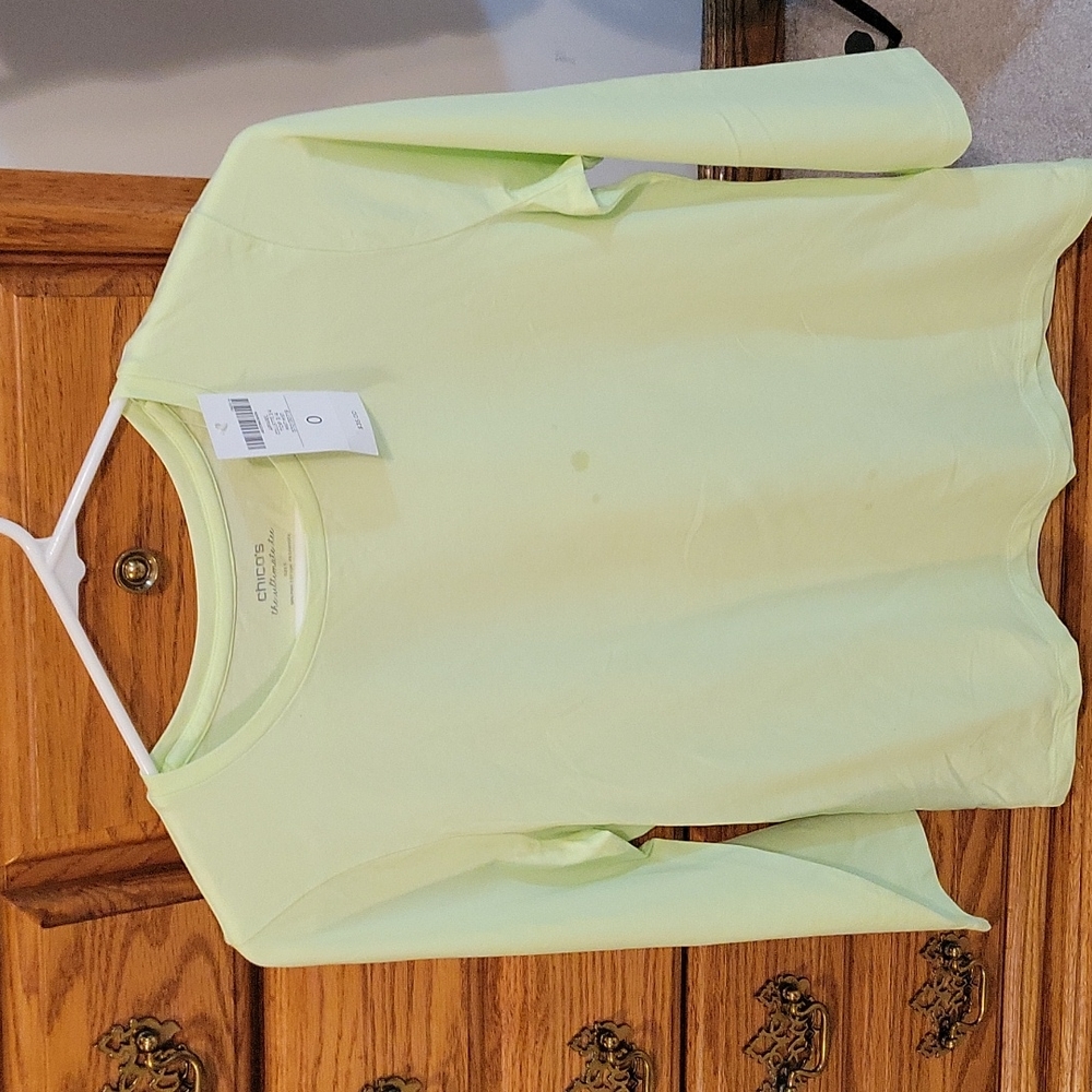 Chicos womens lime long sleeve tee NWT
